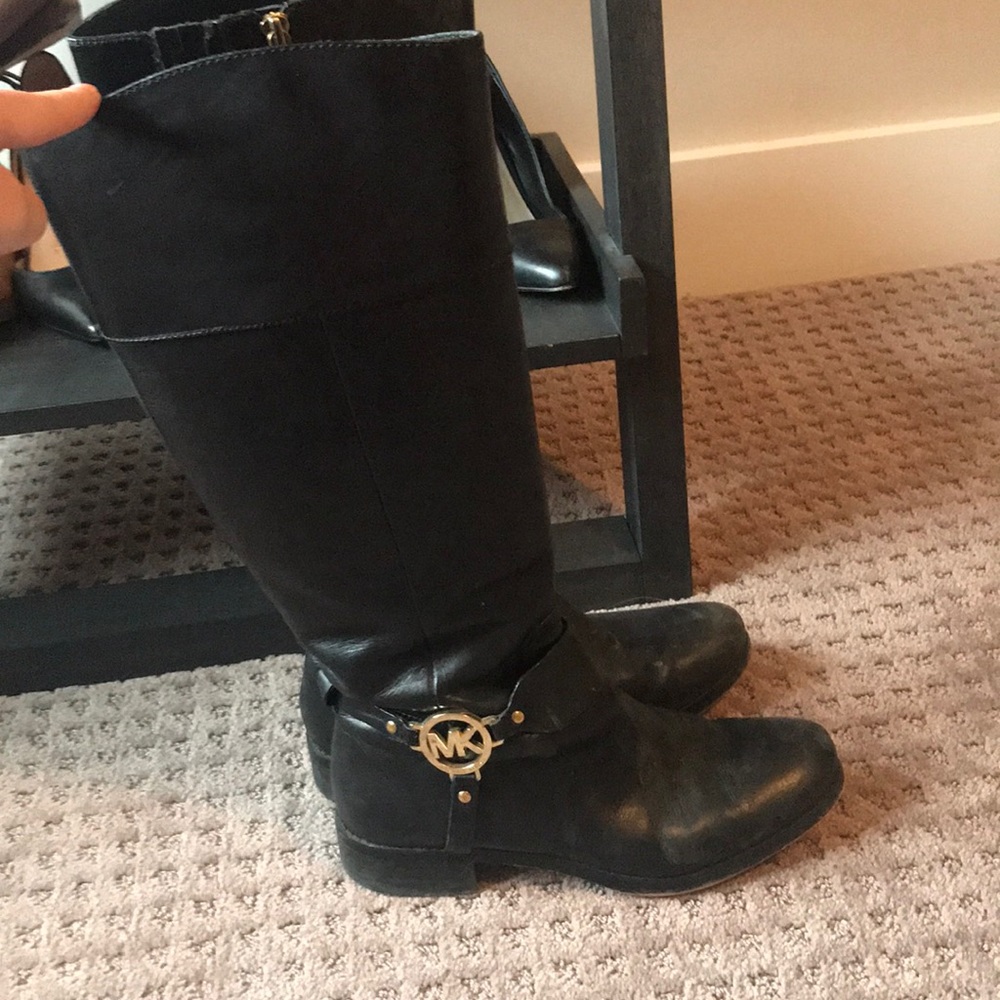 MK black knee high boots